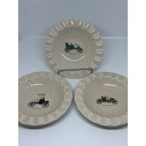 Set Of 3 Vintage Ashtray Royal China Inc made in USA Automobile Motor Wagon